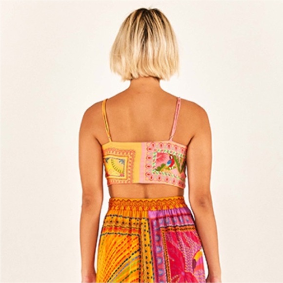 NWT FARM Rio Mixed Scarves Tie Top Size L - Picture 7 of 8